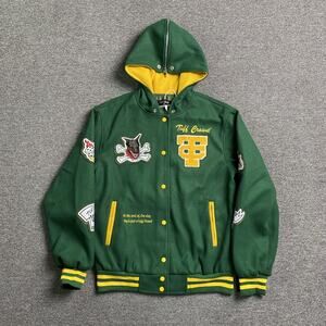 TUFF CROWD Heavy Industry Embroidered Zipper Jacket with Wolf Dog Head